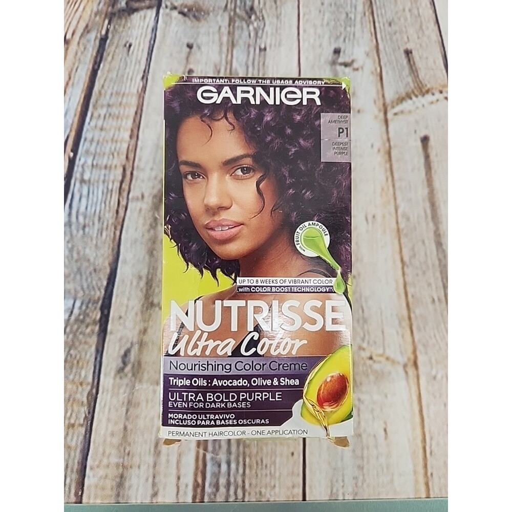 Garnier Nutrisse Ultra Color Nourishing Hair Color Crème, P1 Deep Amethyst NEW